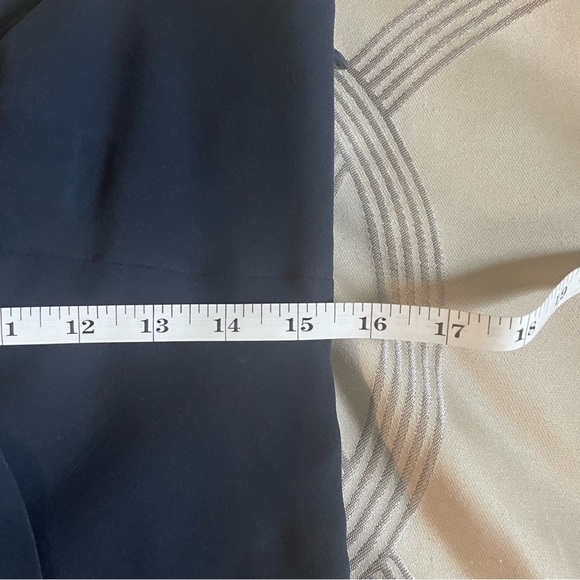 LAUNDRY BY DESIGN Long Dress {4} Gown Navy Blue Silk Chiffon Spaghetti S… - Picture 8 of 14